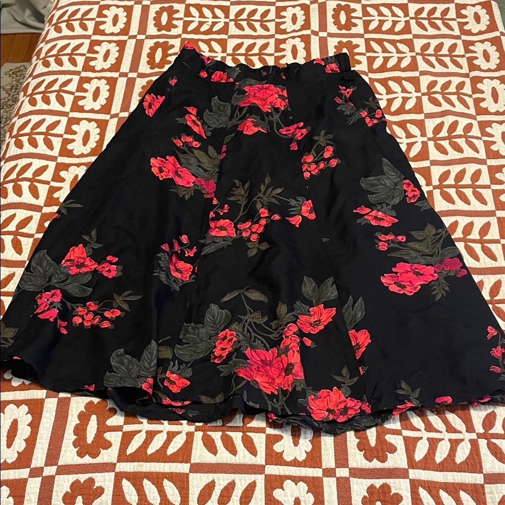 Vintage Floral Midi Skirt